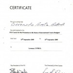 Participation Certificate FEI Course for the promotion in the status of International Course Designer